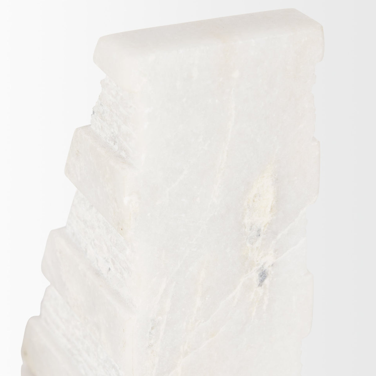 Cavetto White Marble Bookends w/rough carving S/2 from Mercana - Luna Furniture