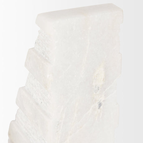 Cavetto White Marble Bookends w/rough carving S/2 from Mercana - Luna Furniture