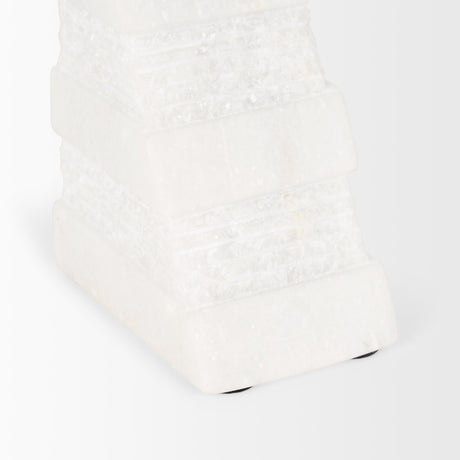 Cavetto White Marble Bookends w/rough carving S/2 from Mercana - Luna Furniture