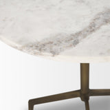 Serre Marble Top 3 Prong Gold Metal Base End Table from Mercana - Luna Furniture