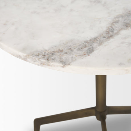 Serre Marble Top 3 Prong Gold Metal Base End Table from Mercana - Luna Furniture