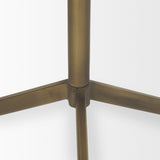Serre Marble Top 3 Prong Gold Metal Base End Table from Mercana - Luna Furniture