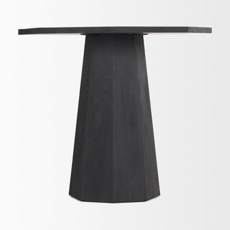 Maxine Hexagonal Black Wood Foyer Table from Mercana - Luna Furniture