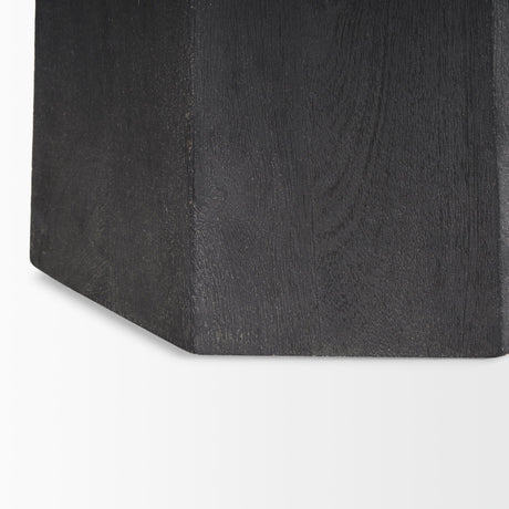Maxine Hexagonal Black Wood Foyer Table from Mercana - Luna Furniture