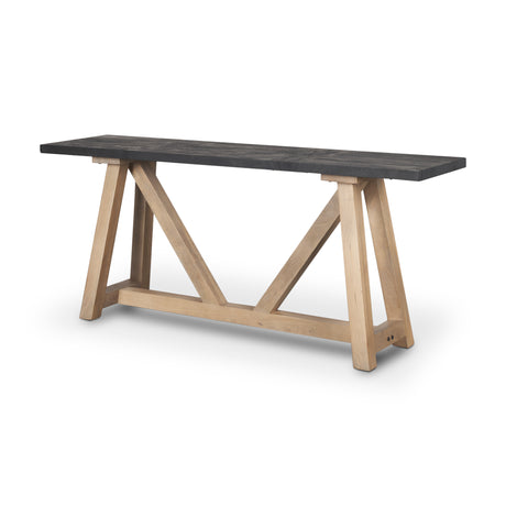 Rialto Two-Toned Black and Brown Wood Angular Leg Console Table from Mercana - Luna Furniture