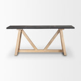 Rialto Two-Toned Black and Brown Wood Angular Leg Console Table from Mercana - Luna Furniture