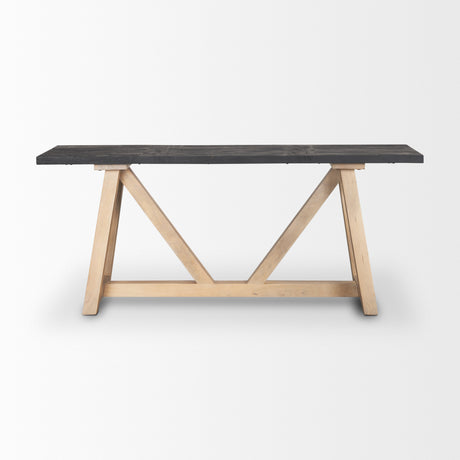 Rialto Two-Toned Black and Brown Wood Angular Leg Console Table from Mercana - Luna Furniture