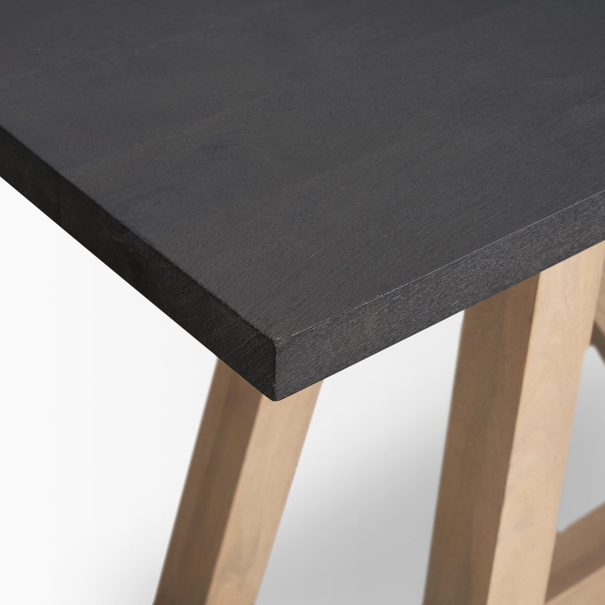 Rialto Two-Toned Black and Brown Wood Angular Leg Console Table from Mercana - Luna Furniture