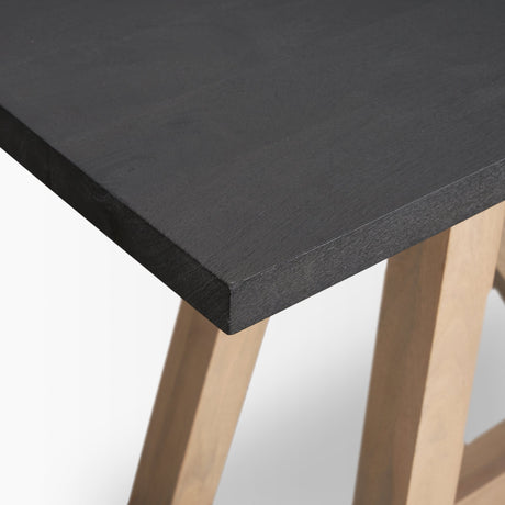 Rialto Two-Toned Black and Brown Wood Angular Leg Console Table from Mercana - Luna Furniture