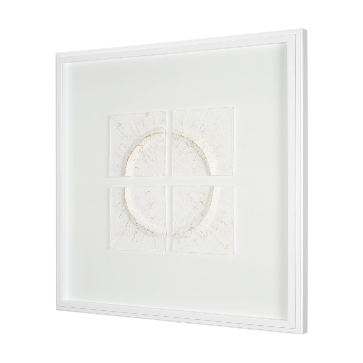 Equal Quadrants White by Studio M a handmade Original Framed 3D Textured Artwork under Glass from Mercana - Luna Furniture
