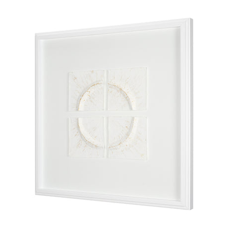 Equal Quadrants White by Studio M a handmade Original Framed 3D Textured Artwork under Glass from Mercana - Luna Furniture