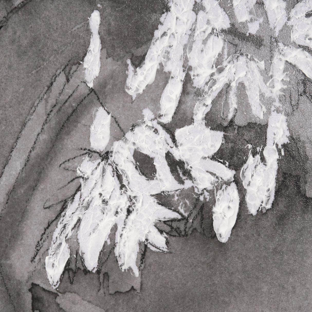 Wildflowers I Charcoal by Mercana Studio a Hand Embellished Textured Framed Art Print from Mercana - Luna Furniture