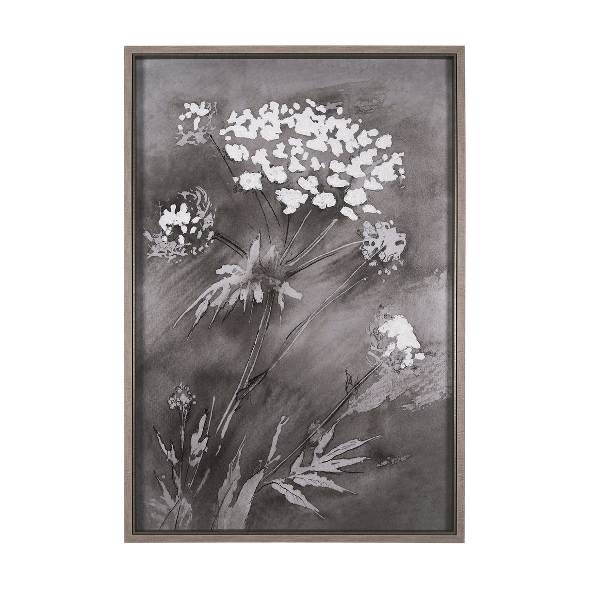 Wildflowers II Charcoal by Mercana Studio a Hand Embellished Textured Framed Art Print from Mercana - Luna Furniture