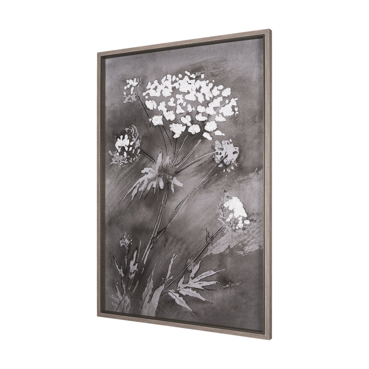 Wildflowers II Charcoal by Mercana Studio a Hand Embellished Textured Framed Art Print from Mercana - Luna Furniture