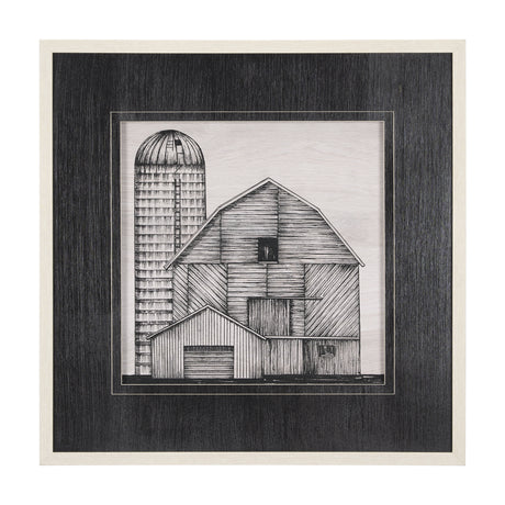 Barn Buildings I by Mercana Studio a Hand Embellished Textured Framed Art Print Matted under Glass from Mercana - Luna Furniture