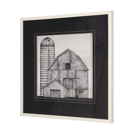 Barn Buildings I by Mercana Studio a Hand Embellished Textured Framed Art Print Matted under Glass from Mercana - Luna Furniture