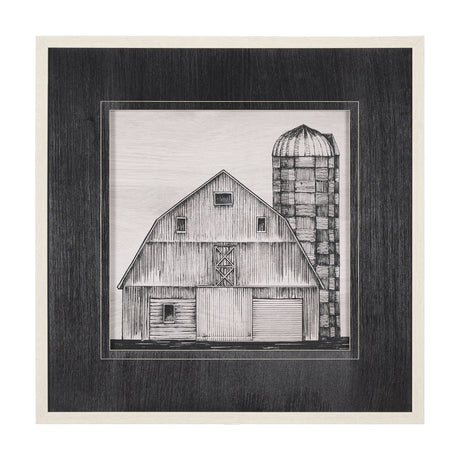 Barn Buildings II by Mercana Studio a Hand Embellished Textured Framed Art Print Matted under Glass from Mercana - Luna Furniture