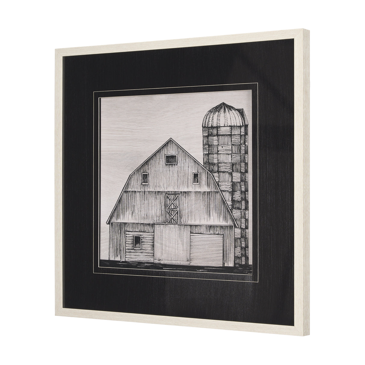 Barn Buildings II by Mercana Studio a Hand Embellished Textured Framed Art Print Matted under Glass from Mercana - Luna Furniture