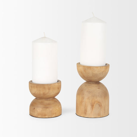 Aleena Wooden Candle Holder (Set of 2) from Mercana - Luna Furniture