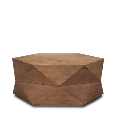 Arreto 36" Hexagonal Hinged Solid Wood Top and Base Coffee Table from Mercana - Luna Furniture