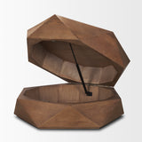 Arreto 36" Hexagonal Hinged Solid Wood Top and Base Coffee Table from Mercana - Luna Furniture