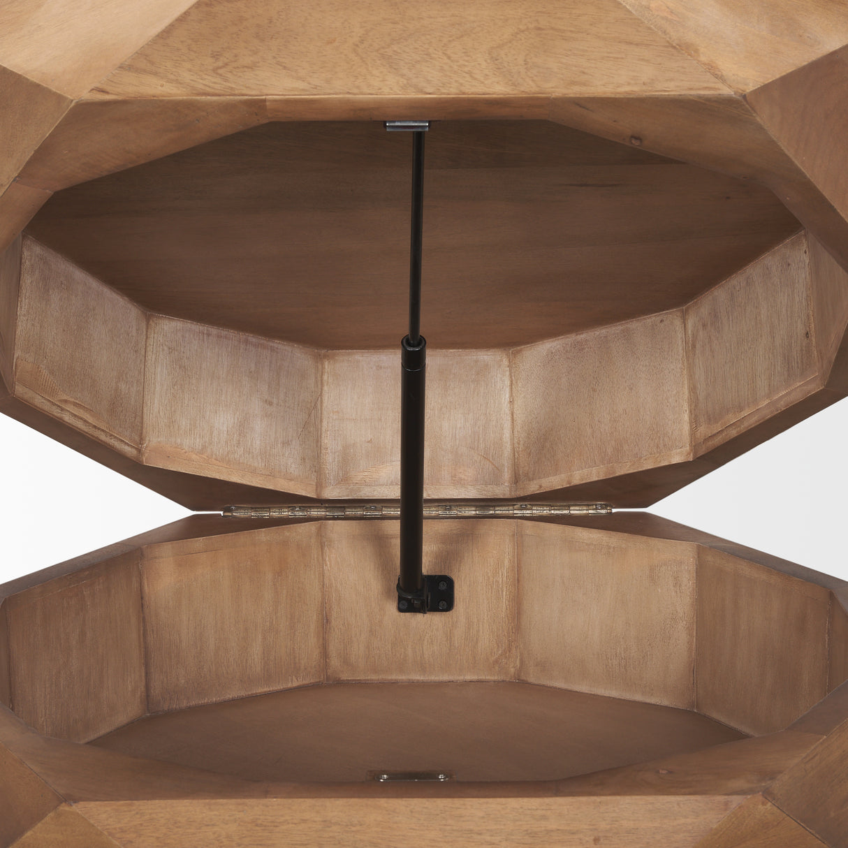 Arreto 36" Hexagonal Hinged Solid Wood Top and Base Coffee Table from Mercana - Luna Furniture