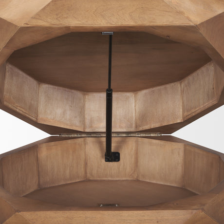 Arreto 36" Hexagonal Hinged Solid Wood Top and Base Coffee Table from Mercana - Luna Furniture