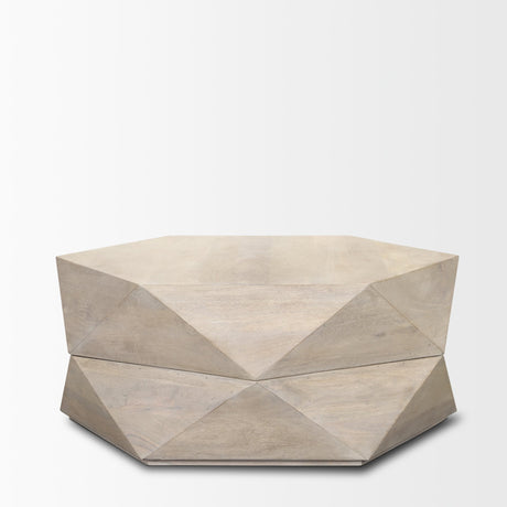 Arreto 36" Hexagonal Hinged Solid Wood Top and Base Coffee Table from Mercana - Luna Furniture