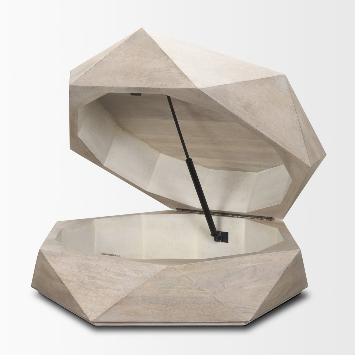 Arreto 36" Hexagonal Hinged Solid Wood Top and Base Coffee Table from Mercana - Luna Furniture