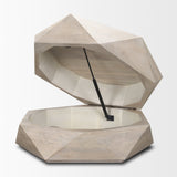 Arreto 36" Hexagonal Hinged Solid Wood Top and Base Coffee Table from Mercana - Luna Furniture