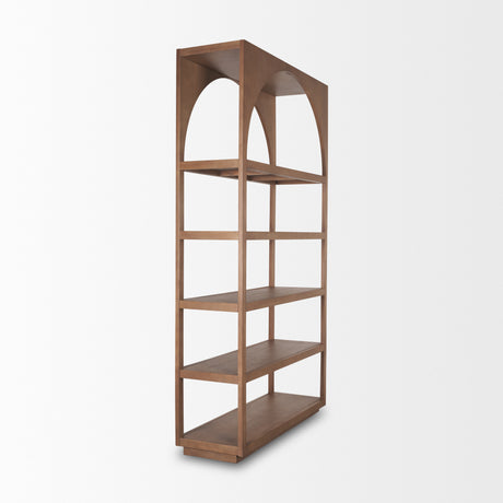 Bela Arched Shelving Unit Medium Brown Wood from Mercana - Luna Furniture