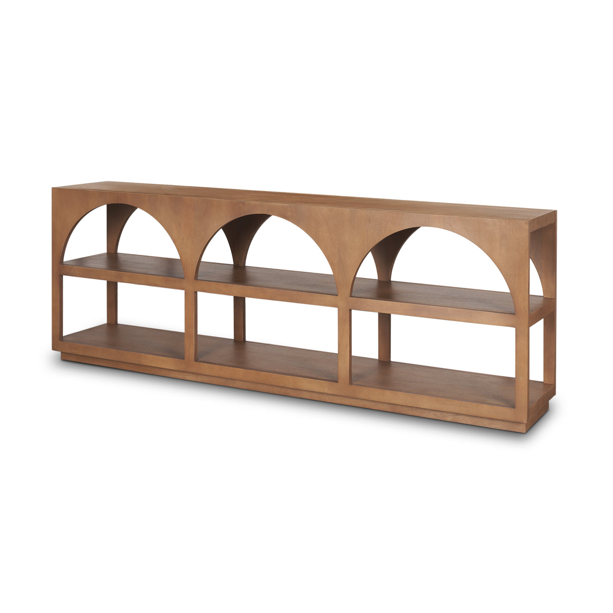 Bela Large Medium Brown Wood Arched Console Table from Mercana - Luna Furniture