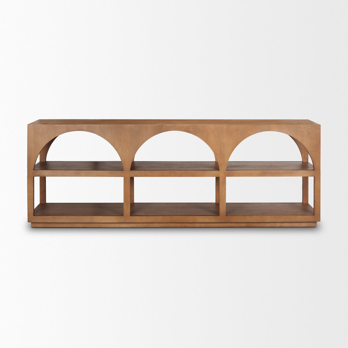 Bela Large Medium Brown Wood Arched Console Table from Mercana - Luna Furniture