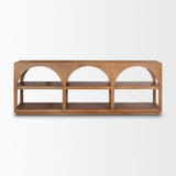 Bela Large Medium Brown Wood Arched Console Table from Mercana - Luna Furniture