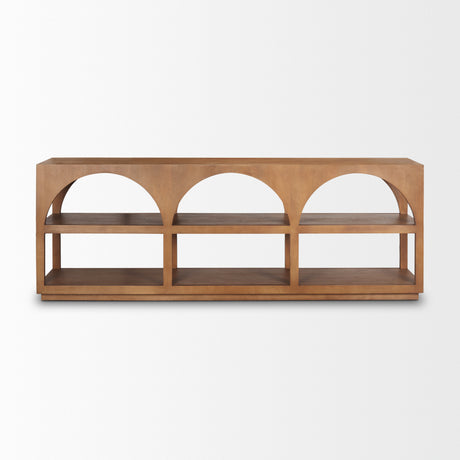 Bela Large Medium Brown Wood Arched Console Table from Mercana - Luna Furniture