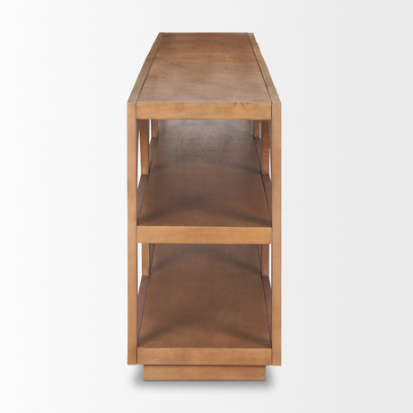 Bela Large Medium Brown Wood Arched Console Table from Mercana - Luna Furniture