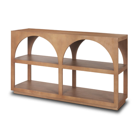 Bela Small Arched Console Table Medium Brown Wood from Mercana - Luna Furniture