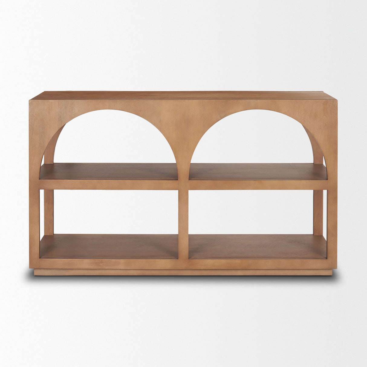 Bela Small Arched Console Table Medium Brown Wood from Mercana - Luna Furniture