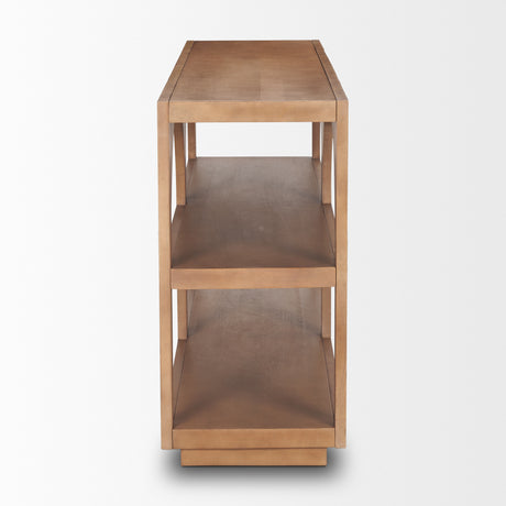 Bela Small Arched Console Table Medium Brown Wood from Mercana - Luna Furniture
