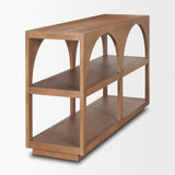 Bela Small Arched Console Table Medium Brown Wood from Mercana - Luna Furniture