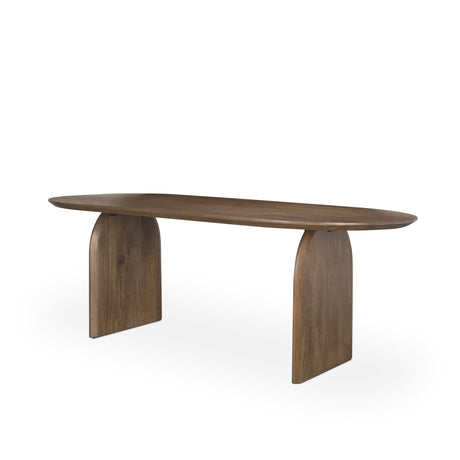 Isla Oval Dining Table w/Dark Brown Wood Top & Arched Legs from Mercana - Luna Furniture