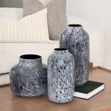 Masai Small Black Mottled Glass Vase from Mercana - Luna Furniture