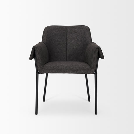 Brently Dining Chair w/ Gray Fabric & Matte Black Metal Legs, Set of 2 from Mercana - Luna Furniture