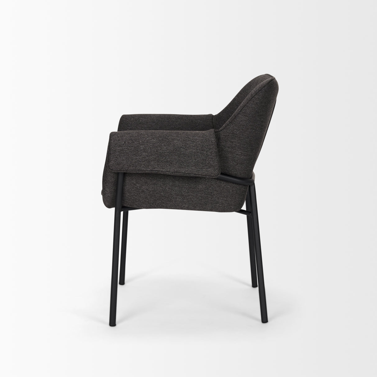 Brently Dining Chair w/ Gray Fabric & Matte Black Metal Legs, Set of 2 from Mercana - Luna Furniture
