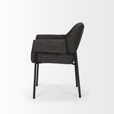 Brently Dining Chair w/ Gray Fabric & Matte Black Metal Legs, Set of 2 from Mercana - Luna Furniture