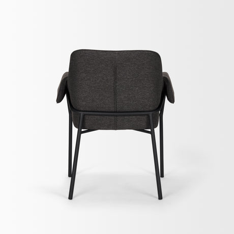 Brently Dining Chair w/ Gray Fabric & Matte Black Metal Legs, Set of 2 from Mercana - Luna Furniture