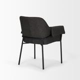 Brently Dining Chair w/ Gray Fabric & Matte Black Metal Legs, Set of 2 from Mercana - Luna Furniture