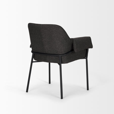 Brently Dining Chair w/ Gray Fabric & Matte Black Metal Legs, Set of 2 from Mercana - Luna Furniture