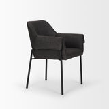 Brently Dining Chair w/ Gray Fabric & Matte Black Metal Legs, Set of 2 from Mercana - Luna Furniture