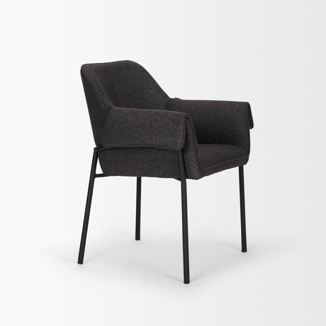 Brently Dining Chair w/ Gray Fabric & Matte Black Metal Legs, Set of 2 from Mercana - Luna Furniture